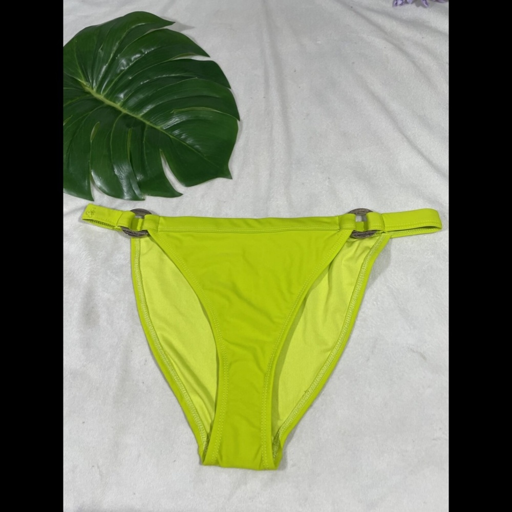 NWT $26 Topshop Ring High Leg Bikini Bottoms in Lime Green [SZ 10 US } - Picture 6 of 12